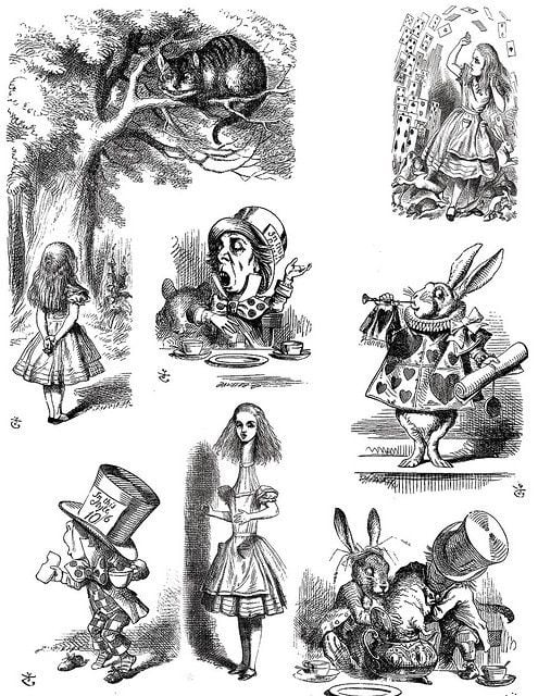 Illustration alice in wonderland