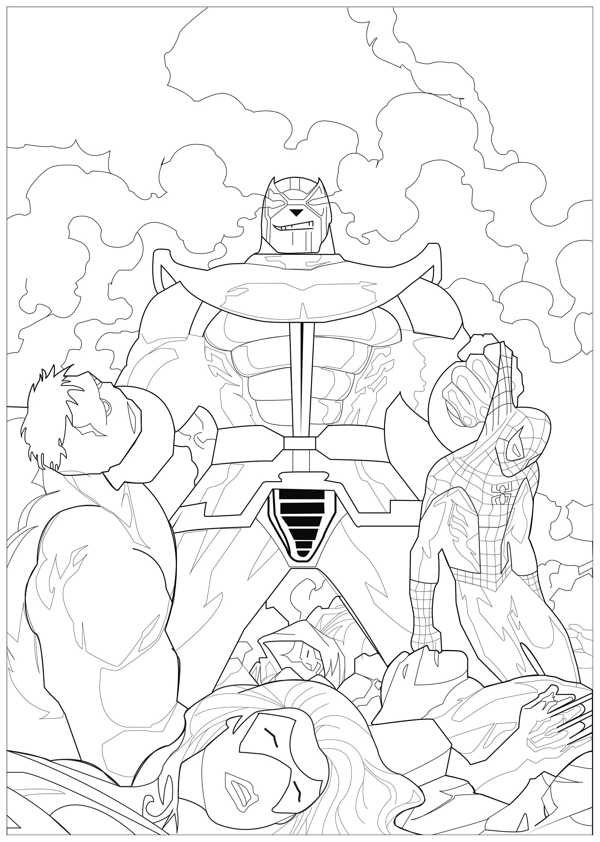 Coloring Marvel Thanos (Book and Comic)