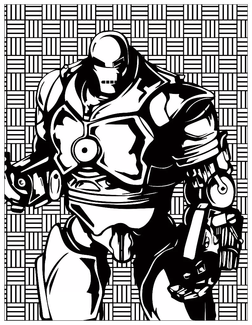 Marvel villains Iron Monger (Printable Book and Comic Coloring Page for adults)