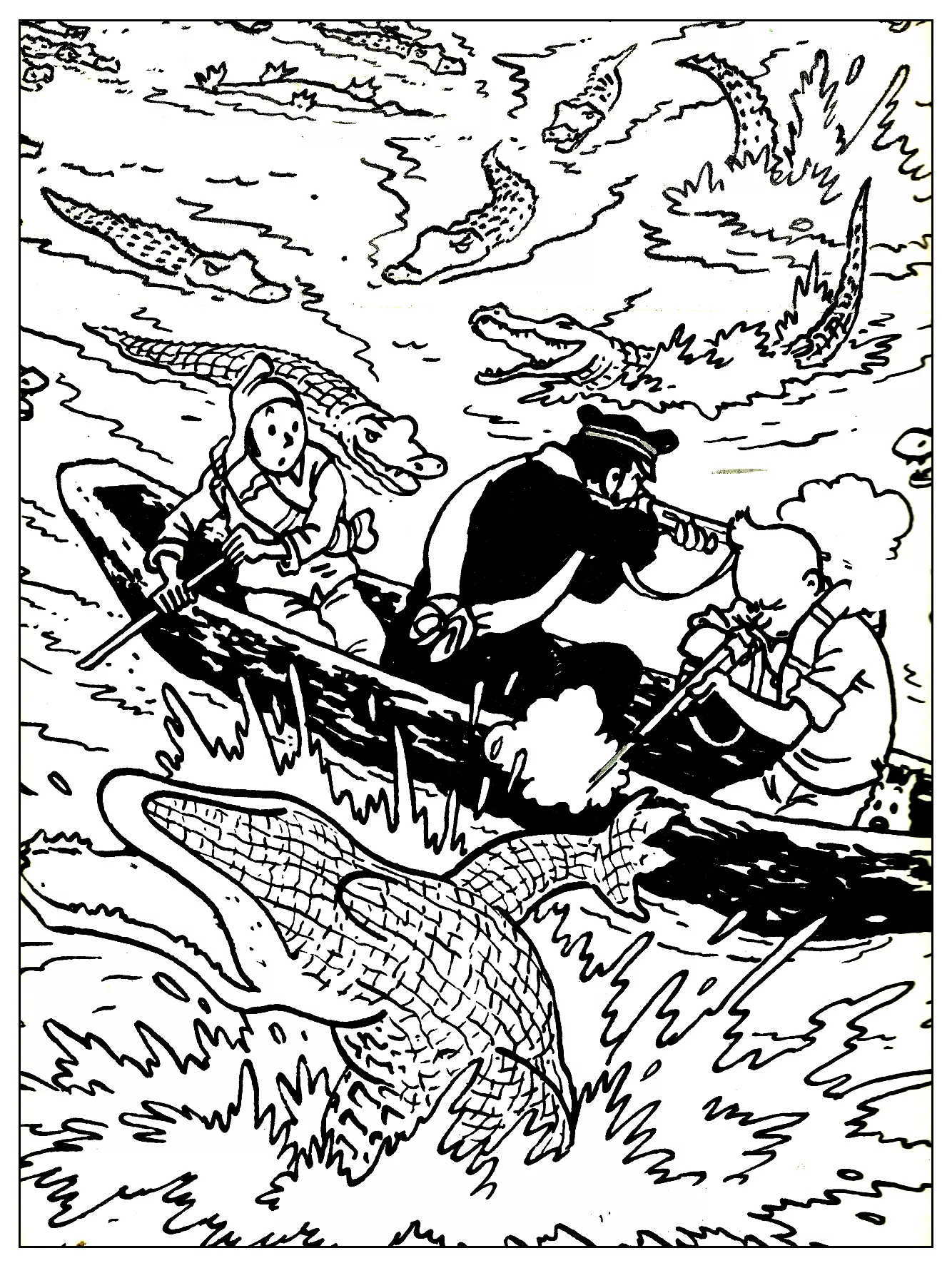 Scene from Prisoners of the Sun (Printable Book and Comic Coloring Page for adults)