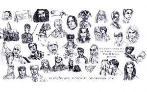 Coloring adult harry potter visages