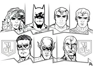 Printable Superhero complex coloring sheets for adults