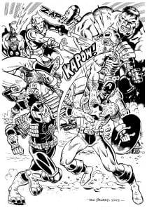 Original drawings of the Avengers (Book and Comic Coloring Page)