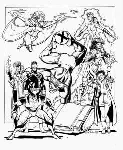 X-men superheroes (Book and Comic Coloring Page)