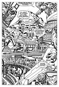 coloring-adult-comics-fantastic-four-silver-surfer-60s (Book and Comic Coloring Page)