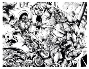 Iron Man vs Hulk (Book and Comic Coloring Page)