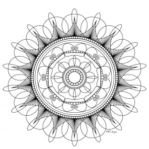 Mandala made of elegant flowers - Mandalas Adult Coloring Pages