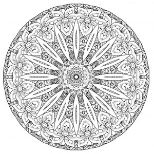 Complex Mandala with flowers