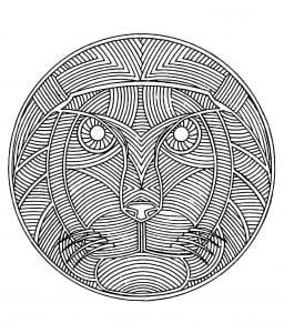 Free Mandala Difficult For Adult To Print : Lion
