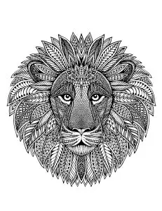 Lion head as mandala