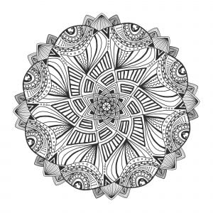 Mandala made of elegant flowers - Mandalas Adult Coloring Pages