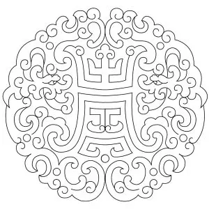 Mandala inspired by Chinese graphic style