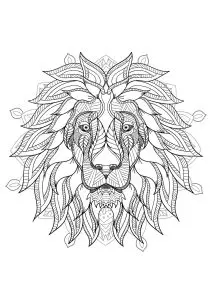 Lion's head in a Mandala