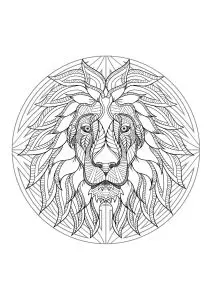 Mandala and lion head