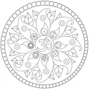 Mandala with peace symbols