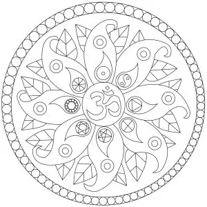Mandala with peace symbols
