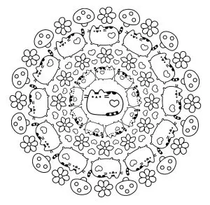 Mandala pusheen cat kawaii