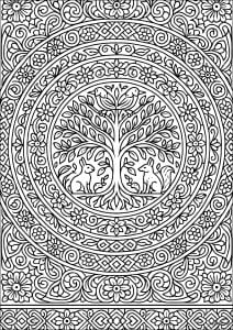 Tree of life surrounded by complex patterns