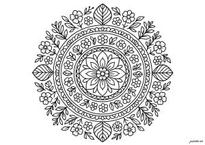 Floral mandala with detailed motifs