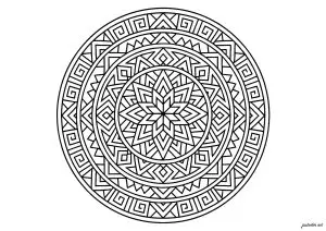 Geometric mandala with hypnotic patterns