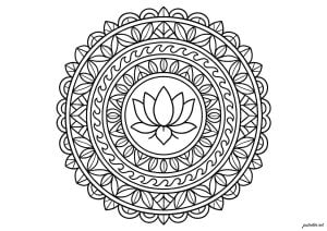 Floral mandala with lotus motif