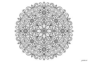 Floral mandala with enchanting motifs