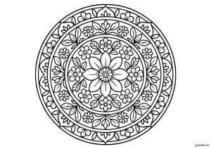 Floral mandala with delicate motifs