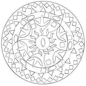 Adult easy abstract mandala