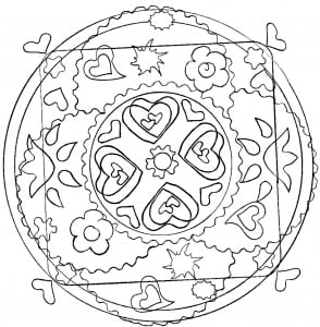 coloring-page-adult-hearts-and-flowers-mandala