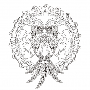 coloring-page-mandala-Owl-by-Kchung