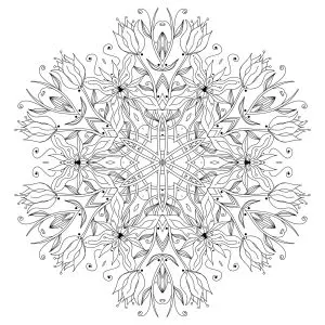Mandala Smooth Flowers and vegetal patterns to color by Epic22