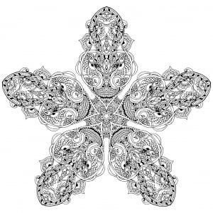 Mandala Vegetal Star Mandala To Color By Anvino