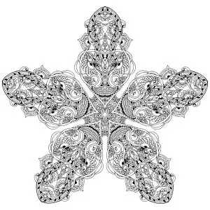 Mandala Vegetal star mandala to color by Anvino