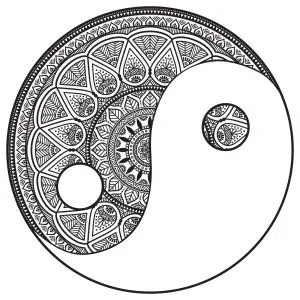 Mandala Yin and Yang to color by Snezh