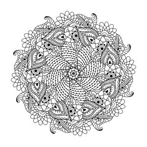 Mandala with flowers and leaves by Ceramaama