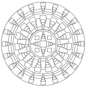 An easy Mandala of square shapes