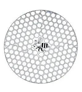 Free mandala to color : bee in hive