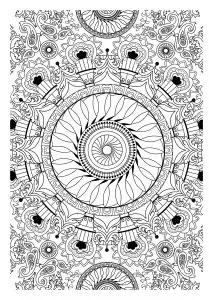 Free mandala to color : vegetation