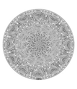 Coloring free mandala difficult for adult to print : 1