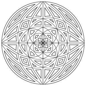 Coloring mandala concentric lines