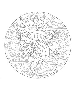 Coloring mandala dragon 5