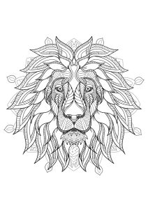 Lion's head in a Mandala