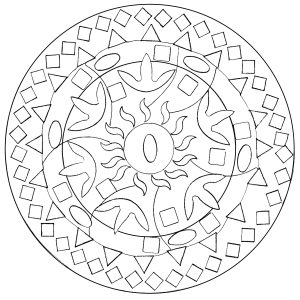 Coloring page adult easy abstract mandala