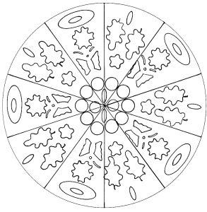 Coloring page adult very simple mandala