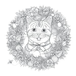 Coloring page mandala cat by kchung