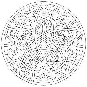 Printable Coloring Page for adults : Mandala harmony