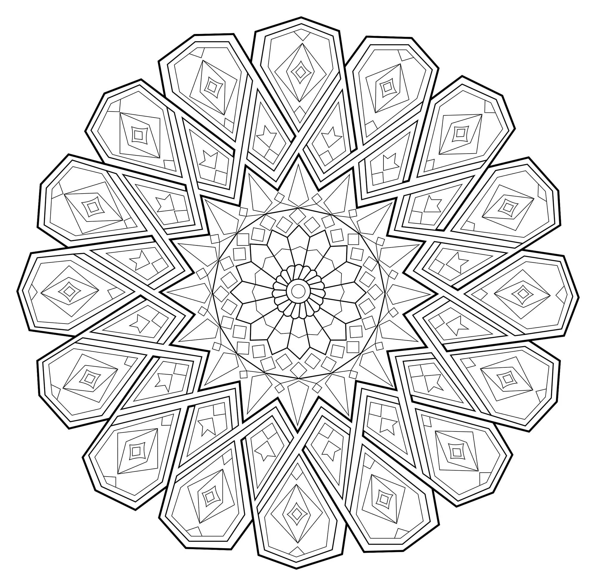 Mandala Anti Stress -1 (Printable Coloring Page for adults)