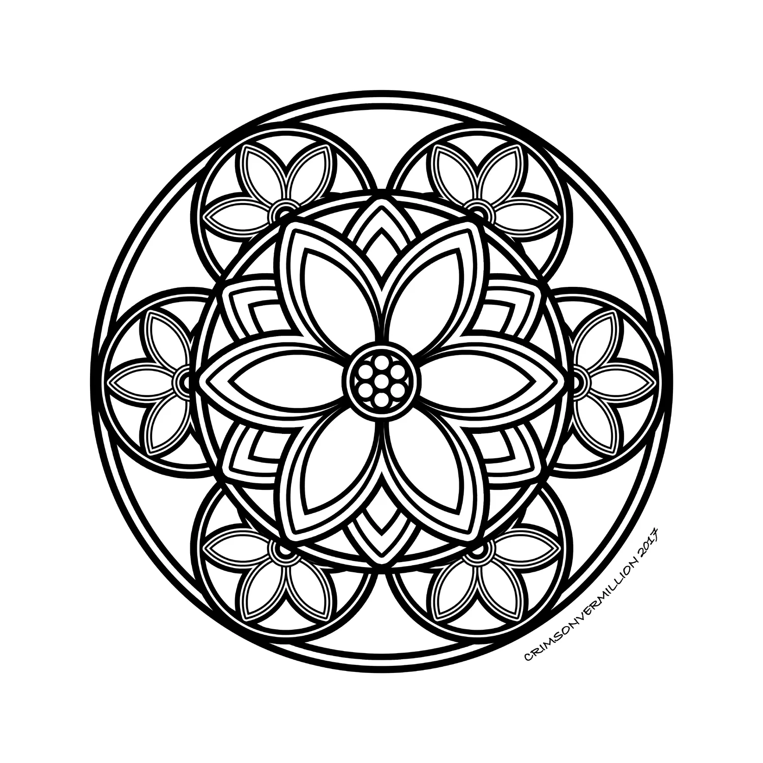 Primal energy (Printable Mandalas Coloring Page for adults)