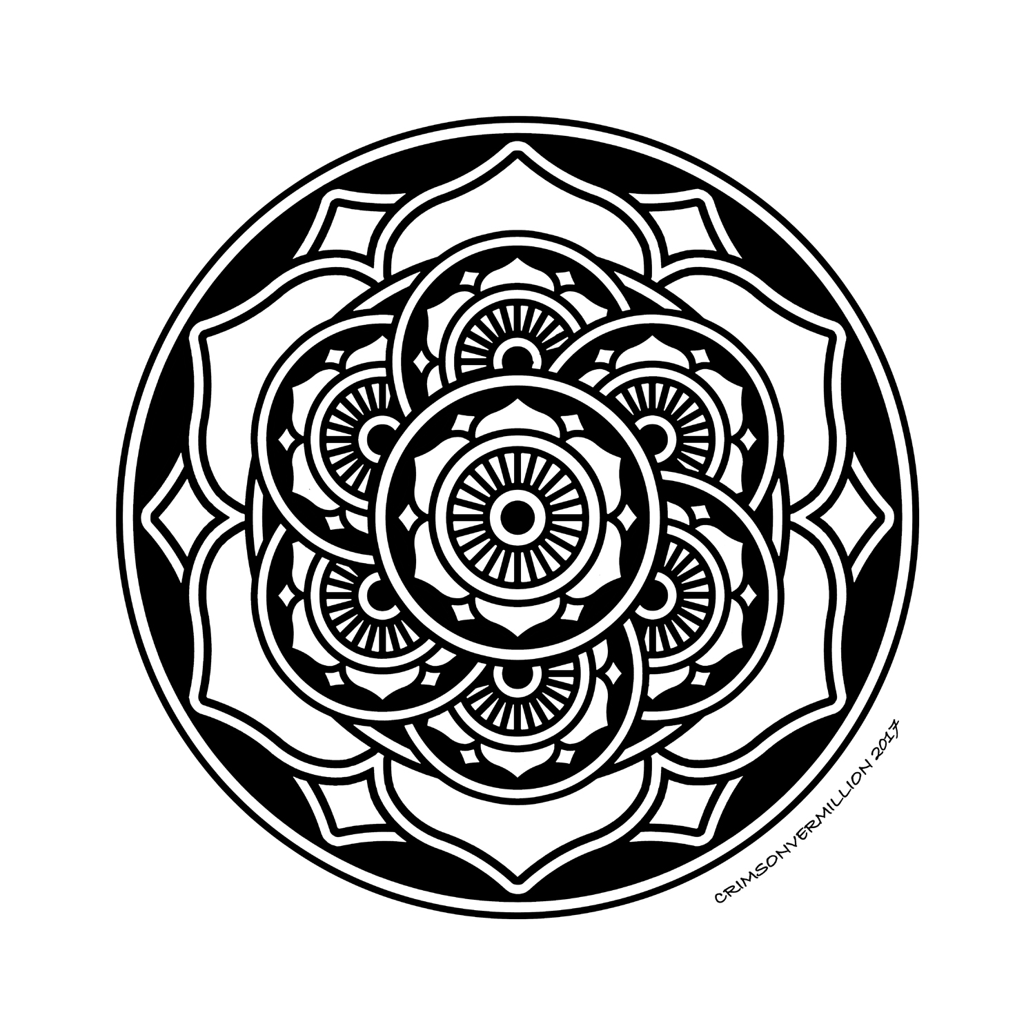 Thanks to an amazing organisation, everything fits together in this mandala!, Artist : Crimson Vermillion
