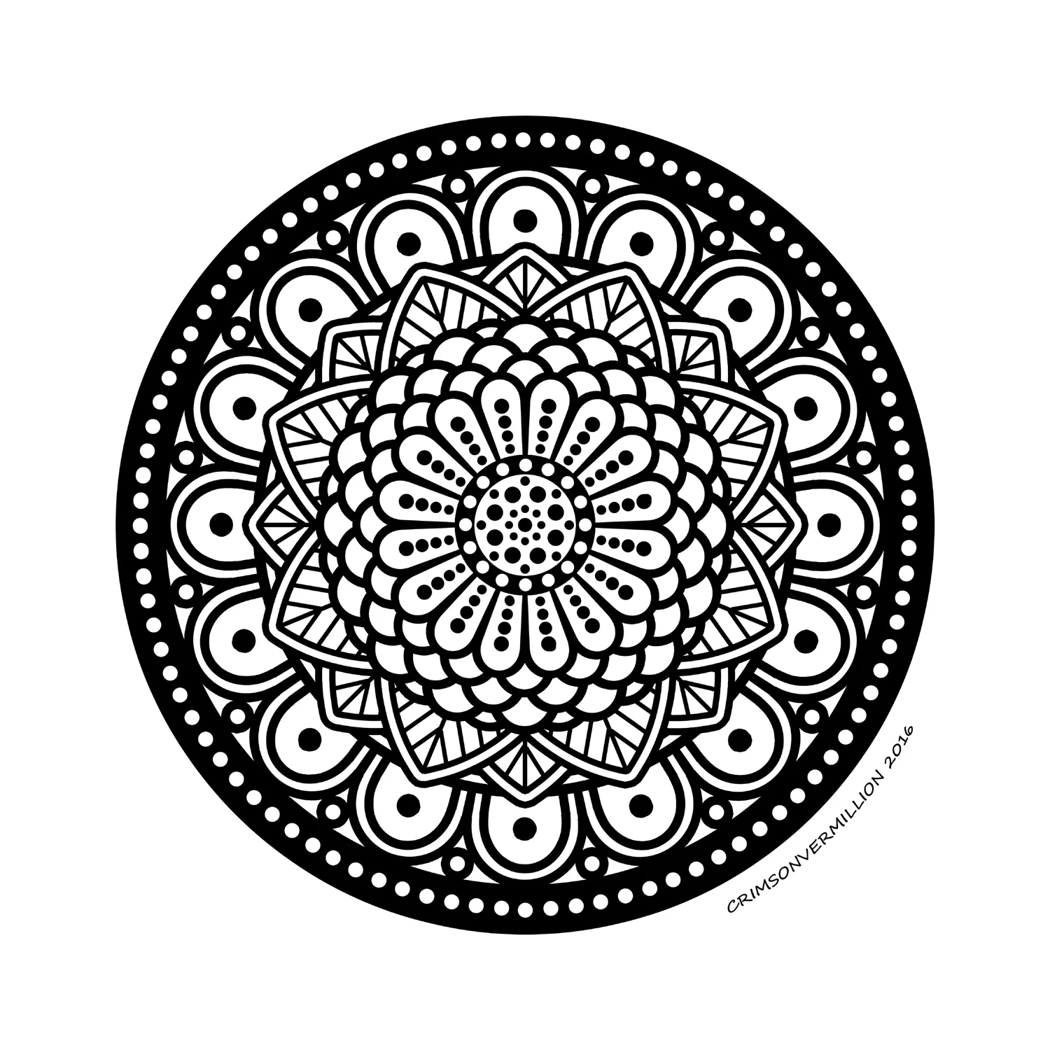 Song of the spheres (Printable Crimson Vermillion Coloring Page for adults)